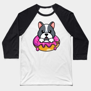 Cute baby dog with doughnut cartoon Baseball T-Shirt